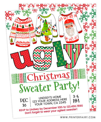 Ugly Sweater Christmas Invitation