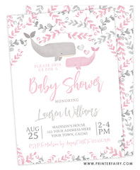 Whale Baby Shower Invitation