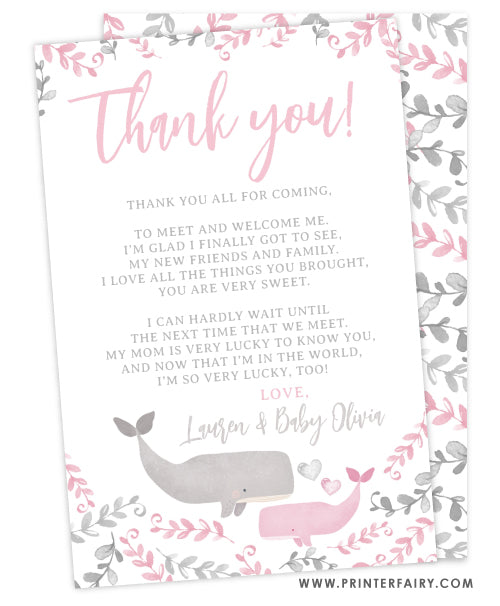 Whale Thank You Card