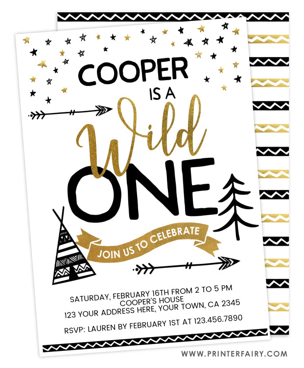 Wild One Birthday Invitation