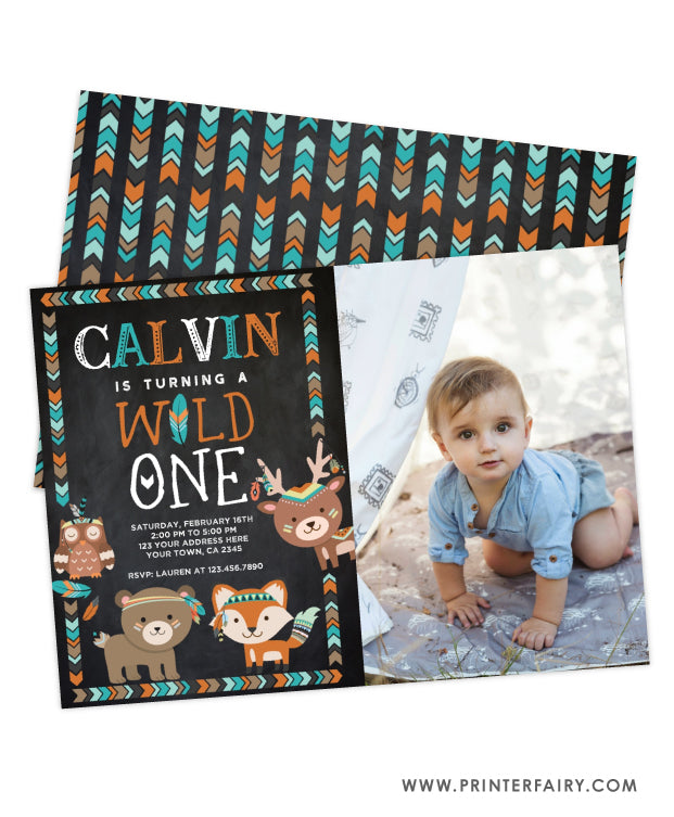 Wild One Birthday Invitation with Photo