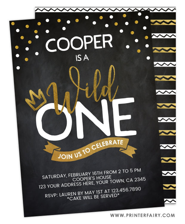 Wild One Birthday Invitation