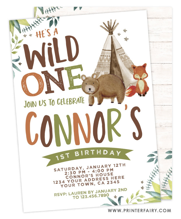 Wild One Birthday Invitation