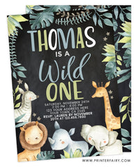 Wild One Jungle Birthday Invitation