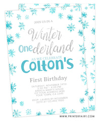 Winter ONEderland Birthday Invitation