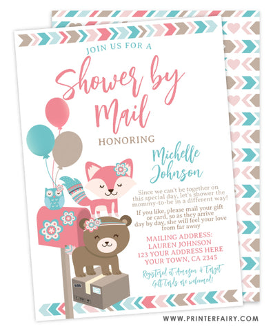 Woodland Baby Shower by Mail Invitation