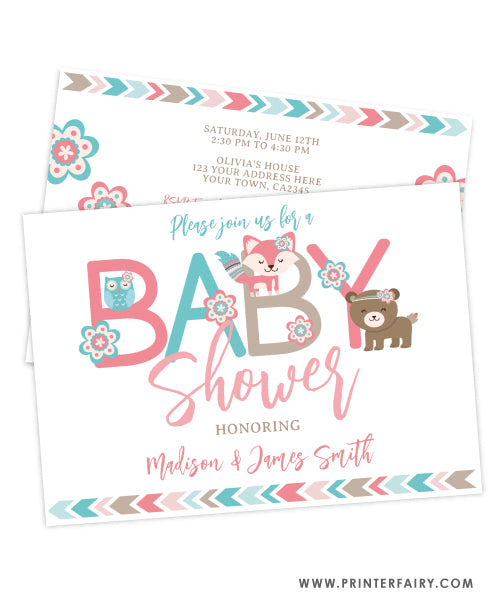 Woodland Baby Shower Invitation